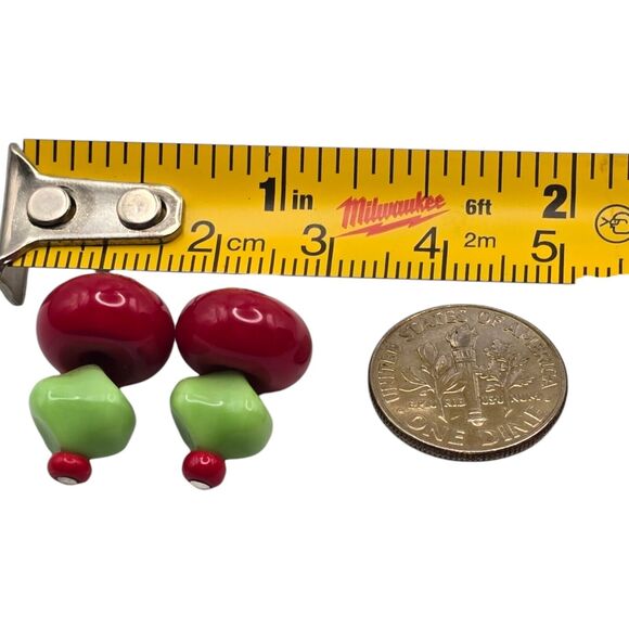 Artisan Vibrant Colors Earrings Marked 925 Leverback Red Green Blue Christmas - Picture 3 of 11